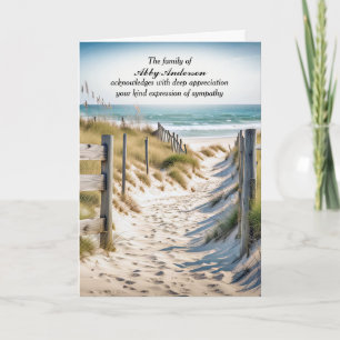 Strandpad in zand sympathie dank je kaart