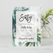 Strandpalmbomen 60ste verjaardagsfeest kaart (Staand voorkant)