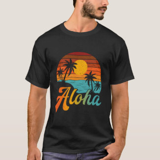 Strandpalmboom Aloha Hawaï Familie Vakantie T-shirt