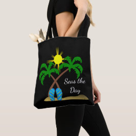 Strandpalmboom en teenslippers draagtas