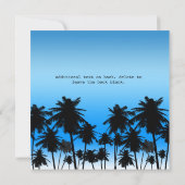 Strandpalmboom Zwart & Blauw Verjaardagsfeest Kaart (Achterkant)