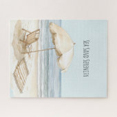 Strandparasol Oceaan Zee Zand Sereniteit Legpuzzel (Horizontaal)