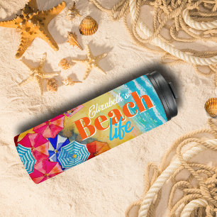 Strandparasols op het Zand Thermosbeker