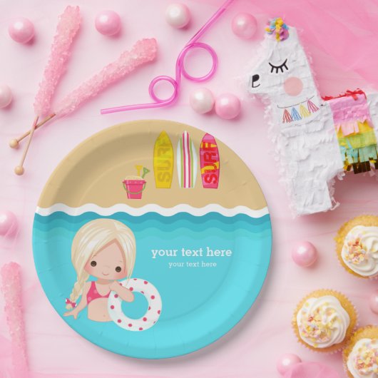 strandpartij papieren bordje (Feest)