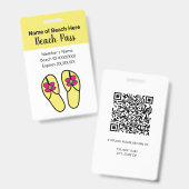 Strandpas Badge (Voor- en achterkant)