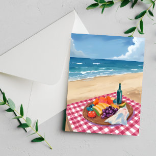 Strandpicknick   Oceaanoever Schilderkaart
