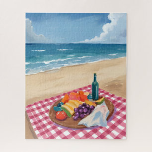 Strandpicknick Schilderij van de oceaan Legpuzzel