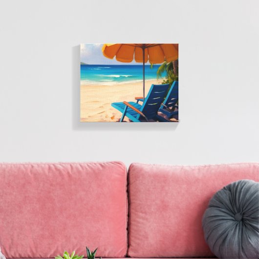 strandplaats canvas afdruk (Insitu (Woonkamer))