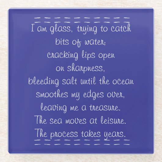 Strandpoëzie Glazen Onderzetter (Voorkant)