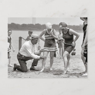Strandpolitie, 1922. Oude foto Briefkaart