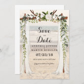 Strandprieel Trouw Save the Date Uitnodiging (Voorkant / Achterkant)