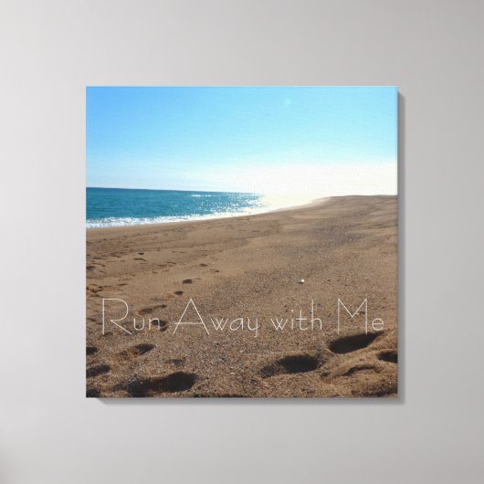 Strandprint met Love Quote Canvas Afdruk (Voorkant)