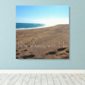 Strandprint met Love Quote Canvas Afdruk (Insitu (Houten vloer))