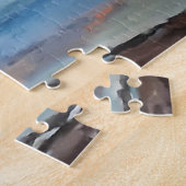 Strandreflecties, volle maan legpuzzel (Zijkant)