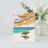  strandreisdruk Aruba Briefkaart (Staand voorkant)