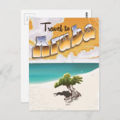  strandreisdruk Aruba Briefkaart (Voorkant / Achterkant)