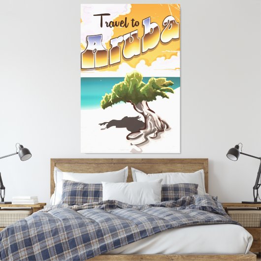 strandreisdruk Aruba Canvas Afdruk (Insitu (Slaapkamer))