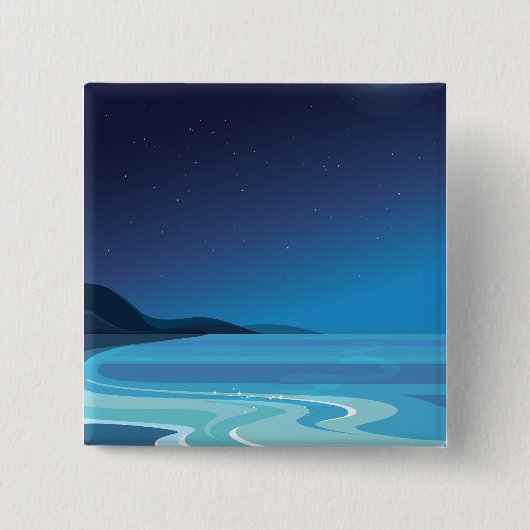 Strandreizen Vierkante Button 5,1 Cm (Voorkant)