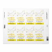 Strands stylés | blanc jaune Vin Étiquette (Feuille entière)