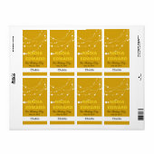 Strands stylés | jaune blanc Étiquette de vin (Feuille entière)