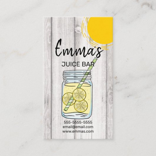 strandsap café liemonade lemon sunny sun visitekaartje (Voorkant)