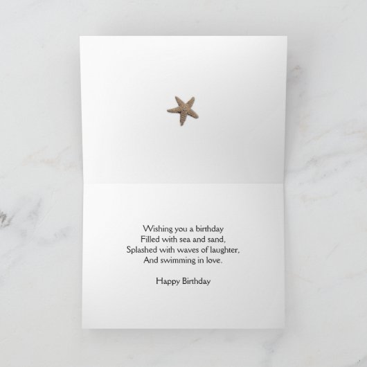 Strandscène 21e verjaardagskaart met 3D-letters Kaart (Binnen)