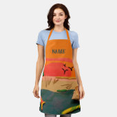 Strandscène met schelp en gekleurde klei volkskuns schort (Gedragen)