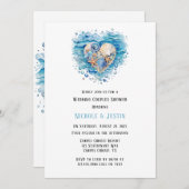 Strandscène Starfish bruiloft koppels douche Kaart (Voorkant / Achterkant)