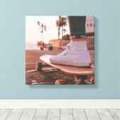 strandschaatsen canvas afdruk (Insitu (Houten vloer))