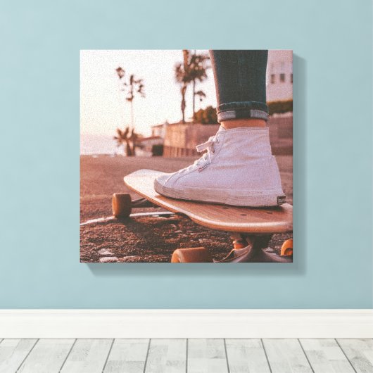 strandschaatsen canvas afdruk (Insitu (Houten vloer))