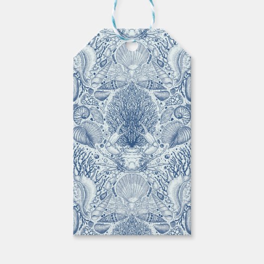 Strandschatten in blauw cadeaulabel (Voorkant)