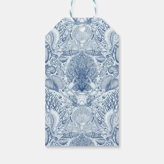 Strandschatten in blauw cadeaulabel (Achterkant)