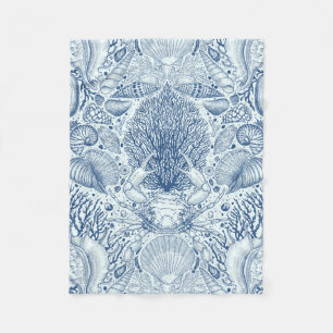 Strandschatten in blauw fleece deken