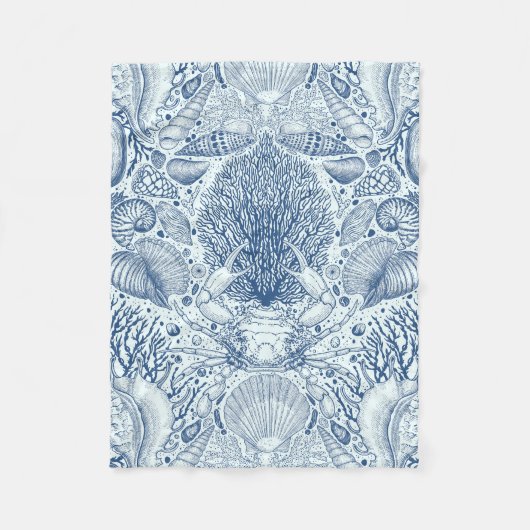 Strandschatten in blauw fleece deken (Voorkant)