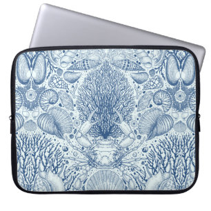 Strandschatten in blauw laptop sleeve