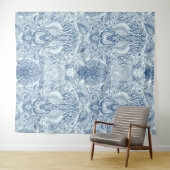 Strandschatten in blauw wandkleed (In Situ (horizontaal))