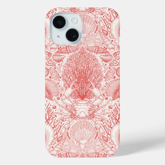Strandschatten in koraalrood Case-Mate iPhone case (Achterkant)