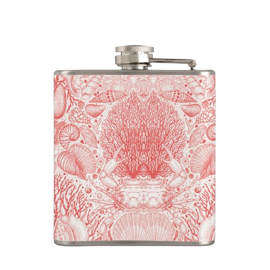 Strandschatten in koraalrood heupfles (Achterkant)