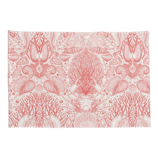 Strandschatten in koraalrood kussensloop (Achterkant-Rechts)