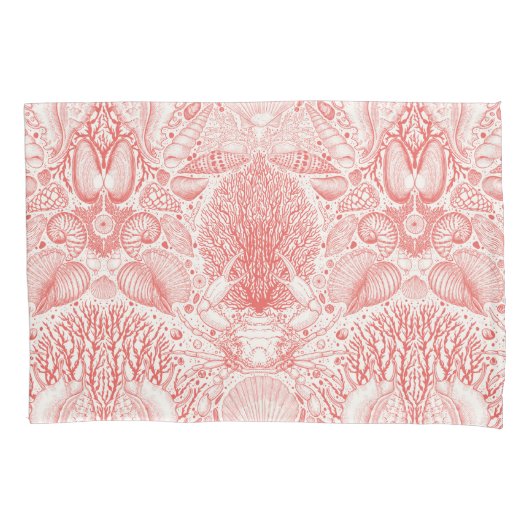 Strandschatten in koraalrood kussensloop (Voorkant-Links)