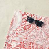 Strandschatten in koraalrood strandlaken (In situ)