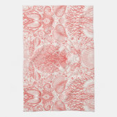 Strandschatten in koraalrood theedoek (Verticaal)