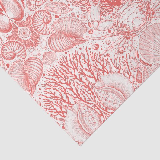 Strandschatten in koraalrood tissuepapier (Detail)