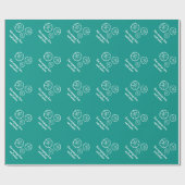  strandschelp en douane turquoise cadeaupapier (Vlak)