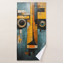 Strandservice voor abstracte kunst badhanddoek