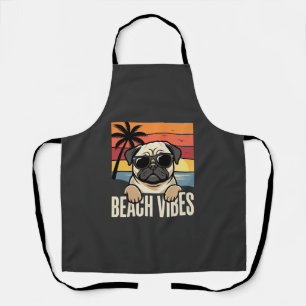 Strandstemming Pug Hond Zonsondergang Schort