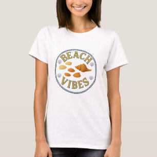 Strandstemming, schelpontwerp t-shirt