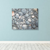 Strandstenen schelpen steentjes rotsen schilderen canvas afdruk (Insitu (Houten vloer))