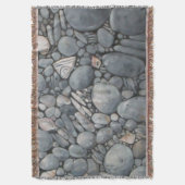 Strandstenen schelpen steentjes rotsen schilderen  deken (Voorkant Verticaal)