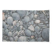 Strandstenen schelpen steentjes rotsen schilderen kussensloop (Achterkant)